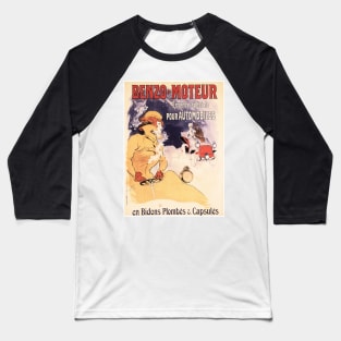 BENZO MOTEUR Automobiles Auto Oil Advertisement by Jules Cheret Vintage French Baseball T-Shirt